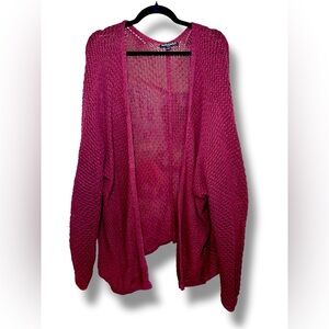 Brandy Melville Sweater Womens One Size Burgundy Cardigan Knit Open Front Ladies